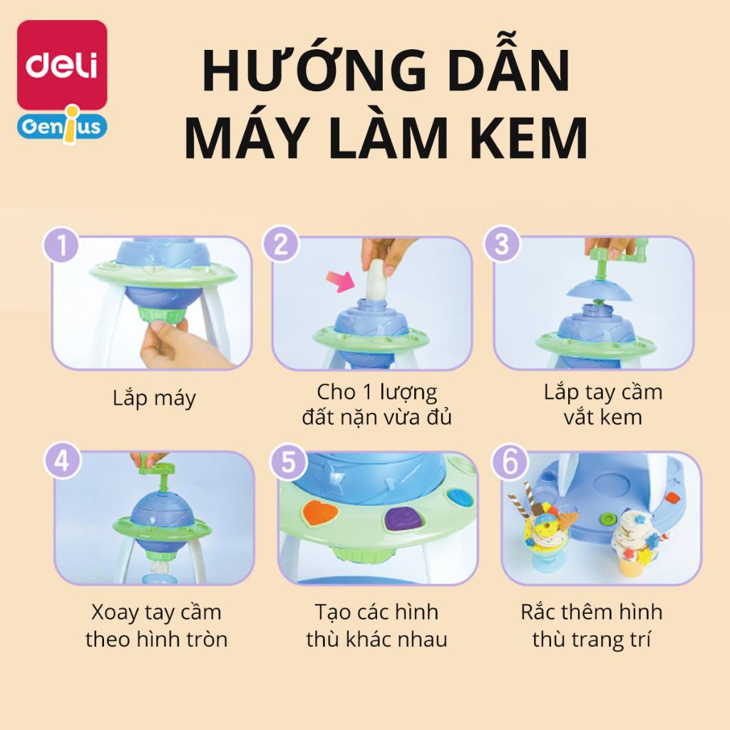 Set Đất Nặn Bột Mỳ Khuôn Và Máy Thủ Công Deli Cho Bé - Máy Làm Kem, Máy Làm Mỳ Mô Hình Tàu Không Gian - Màu Tự Nhiên An Toàn - Đồ Chơi Giáo Dục Nhập Vai Thông Minh Cho Bé - YC118- 122