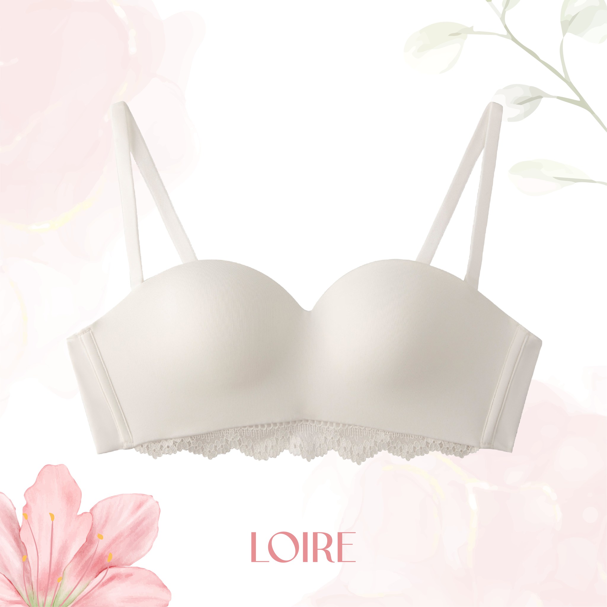 Áo Lót Không Gọng Đệm Mỏng Phối Chân Ren Loirechic BRNC139