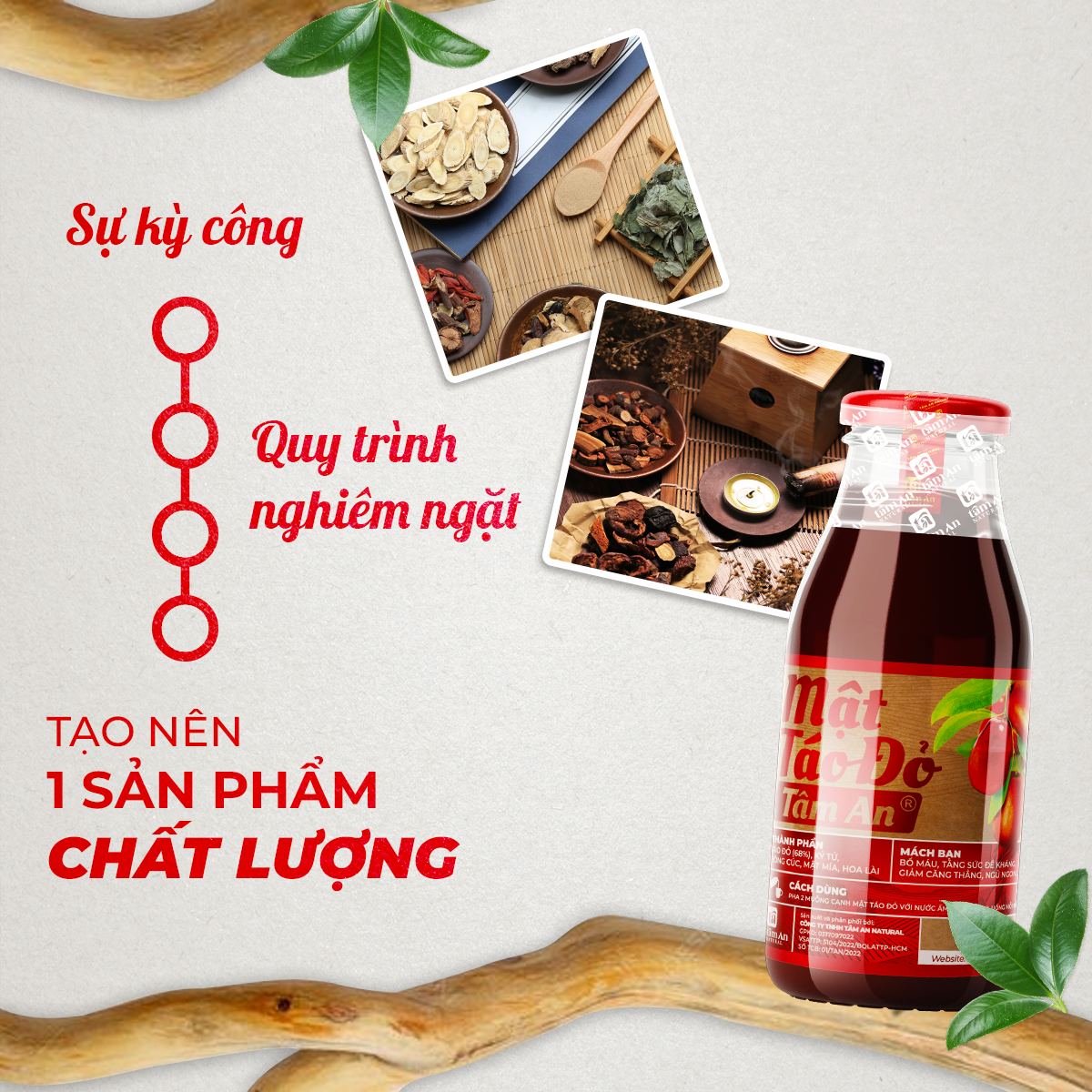 MẬT TÁO ĐỎ THUẦN CHAY HỖ TRỢ BỔ MÁU ĐẸP DA