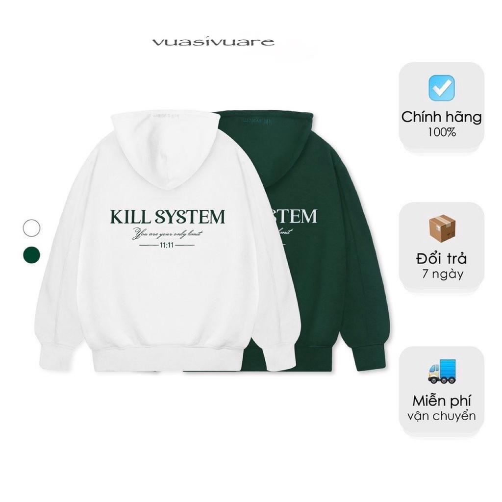 Áo Khoá hoodie zip Nỉ bông dây kéo SYSTEM form rộng Unisex Nam Nữ Vuasivuare