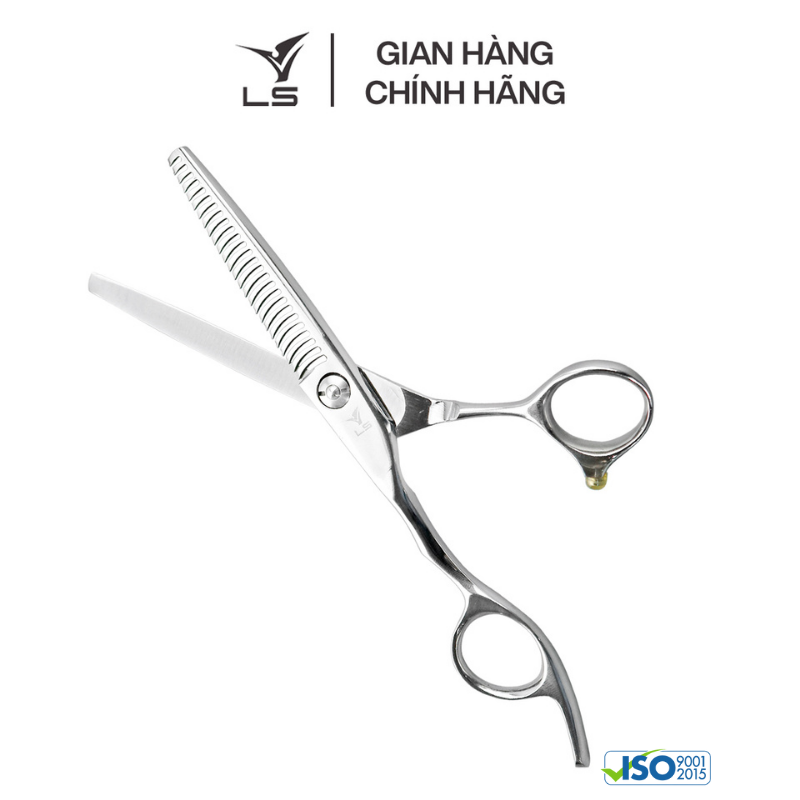 Kéo tỉa tóc LS T3226L tỷ lệ rơi tóc 15-20% quai offset vênh đỡ ngón cố định -tặng bao da và bộ vệ sinh kéo