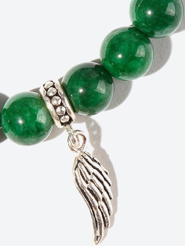 Vòng tay đá cẩm thạch sơn thủy phối cánh bạc Ngọc Quý Gemstones