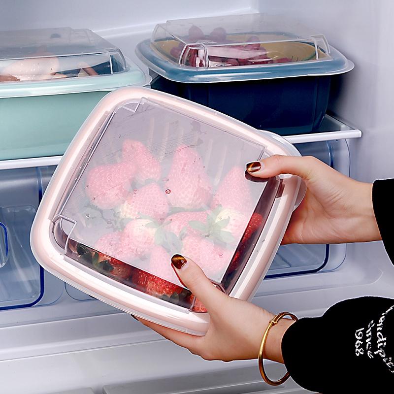 Rổ đựng rau củ quả kèm hộp đựng và nắp đậy để tủ lạnh 3 trong 1 (HKR03)