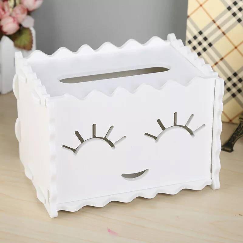 Hộp đựng khăn giấy màu trắng kích thước 12*14*22cm - mẫu giao ngẫu nhiên