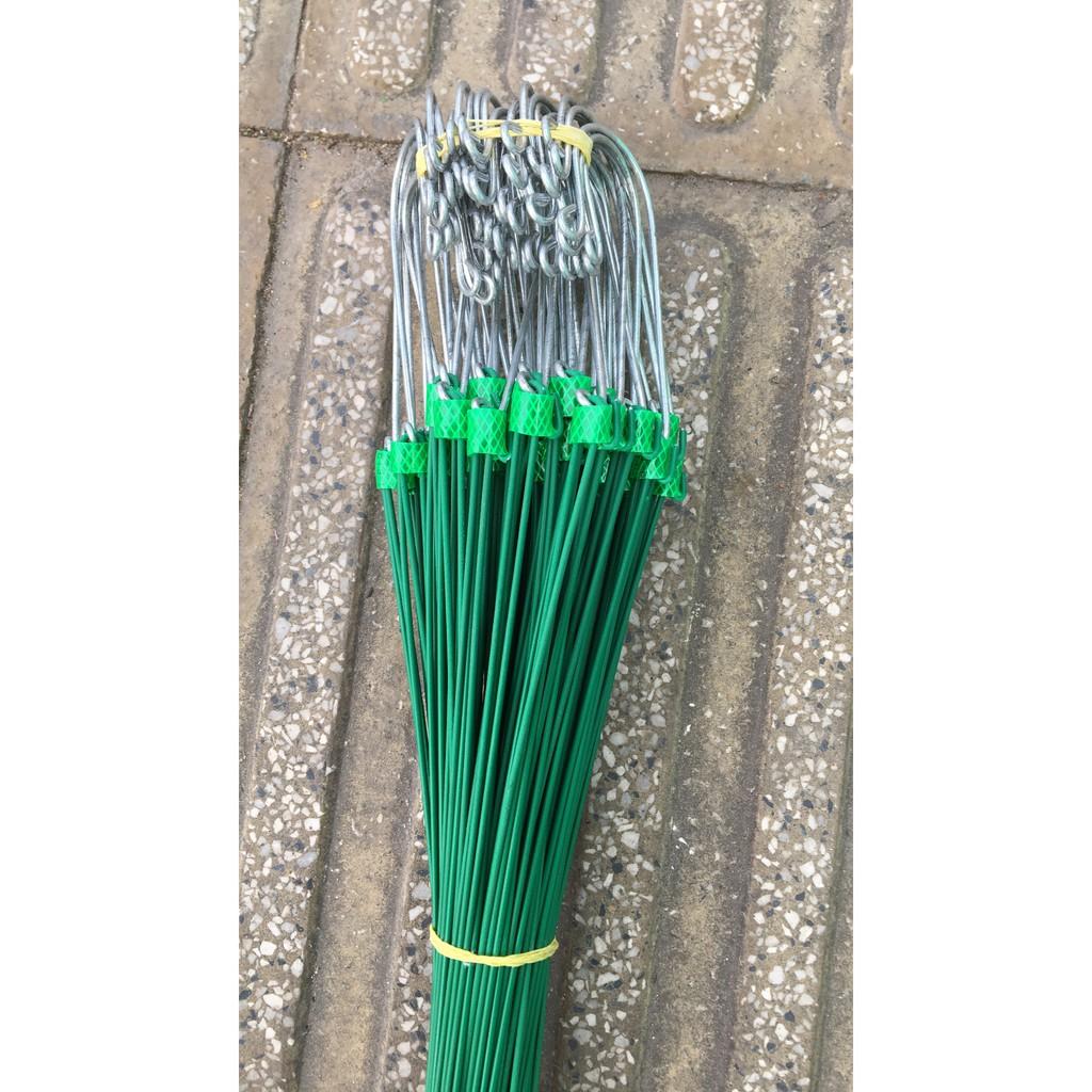 Dây móc treo chậu có bọc nhựa Xanh dài 70 cm - 10 cái