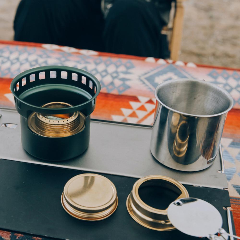 Aluminum Alloy Camping Alcohol Stoves Portable Picnic BBQ Furnace Windproof Alcohol Stoves Outdoor Cooking Furnace Household Tea Stoves