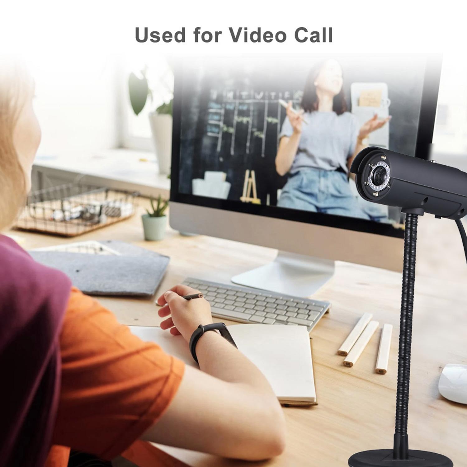 Webcam USB 2.0 độ nét cao 480P với micrô 6 Ống linh hoạt L-ED cho PC Máy tính xách tay Máy tính để bàn