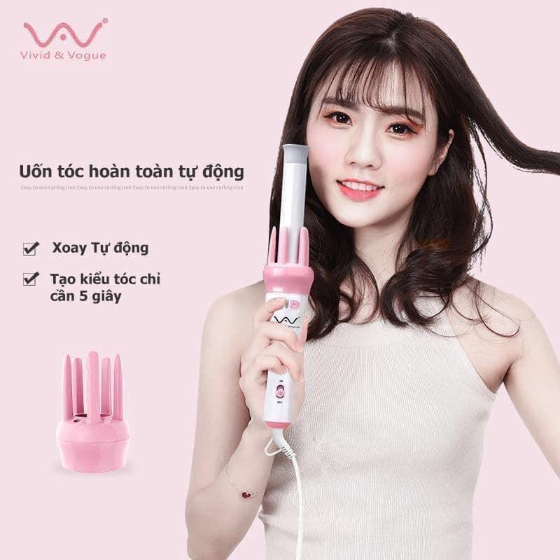 MẪU MỚI NHẤT MÁY LÀM TÓC UỐN XOĂN XOAY TỰ ĐỘNG 360 VIVID & VOGUE HÀN QUỐC VỪA XOĂN VỪA UỐN CỤP