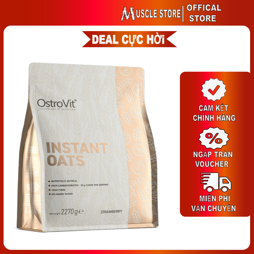 [Dạng Bột] Yến Mạch Uống Liền OstroVit Instant Oat Flakes, 2.27KG | 45 Liều dùng