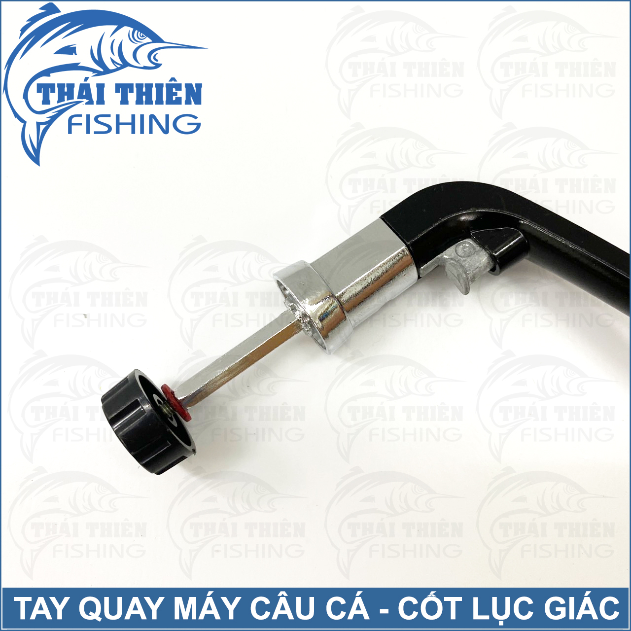 Tay Quay Máy Câu Cá Nhựa Núm Gỗ Gập Gọn Cốt Lục Giác Nhỏ