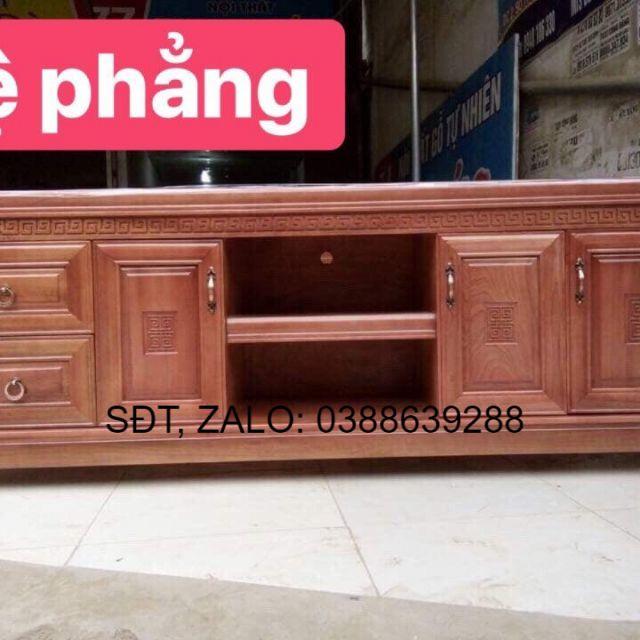 Kệ phẳng phòng khách gỗ gõ giá thật