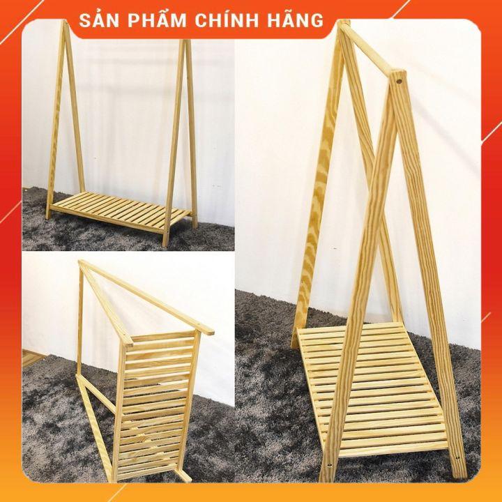 Giàn treo quần áo bằng gỗ, kệ phơi đồ đa năng chữ A