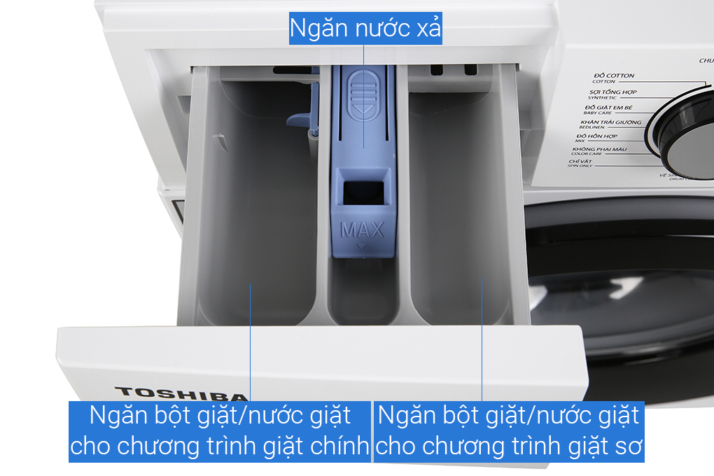 Máy giặt Toshiba Inverter 9.5 Kg TW-BK105S2V(WS) - Hàng chính hãng (Chỉ giao HCM)