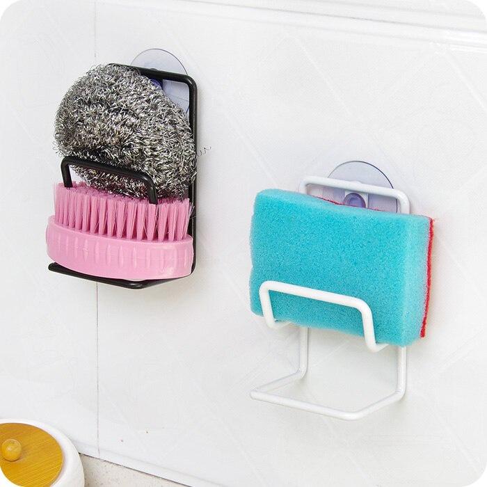 Simple Kitchen Sink Rack With Suction Cup Double Iron Sink Drain Rack Sponge Rack Debris Storage Rack