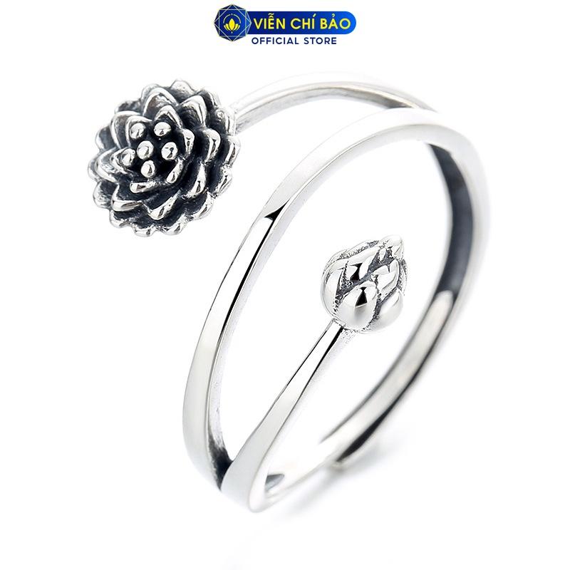 Nhẫn bạc nữ hoa sen cuộn new chất liệu bạc Thái 925 thời trang phụ kiện trang sức nữ Viễn Chí Bảo N000020