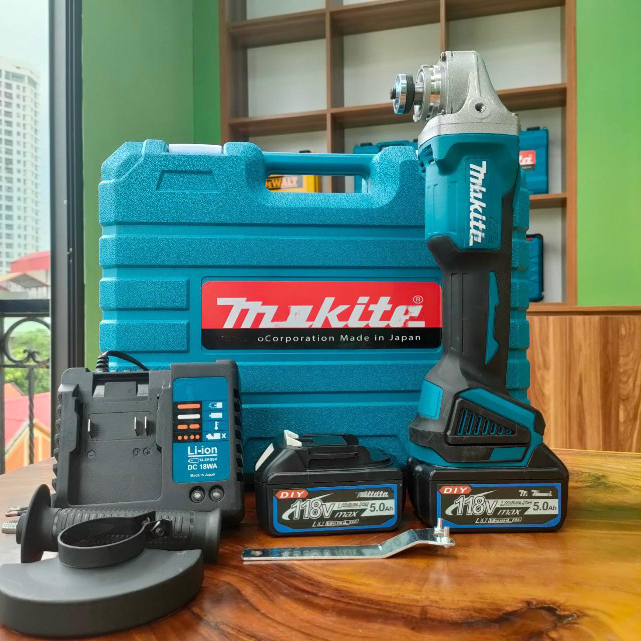 Máy Mài PIN Góc Không Chổi Than Pin Lithium Không Dây 118V