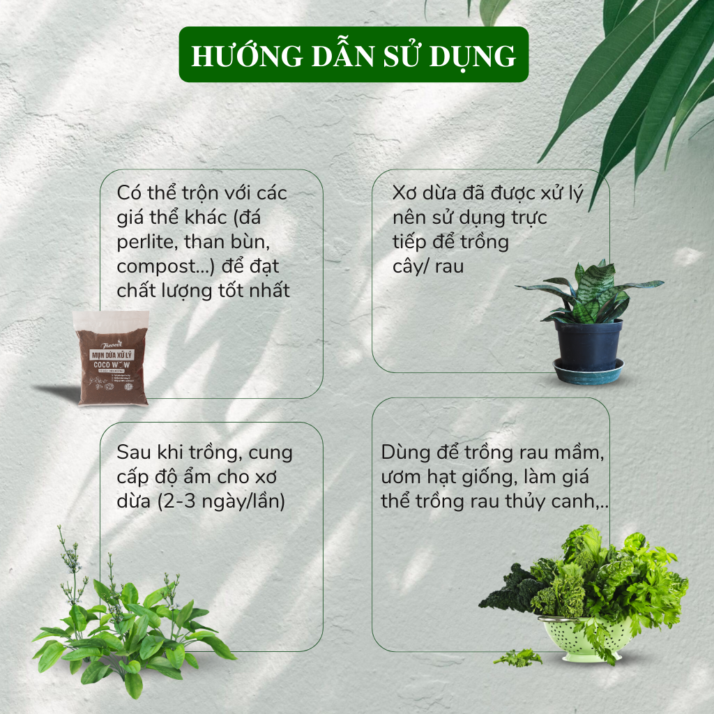 Mụn dừa đã qua xử lý, đất hữu cơ, chuyên trồng rau, hoa màu, dâu tây, cây ăn trái, thủy canh