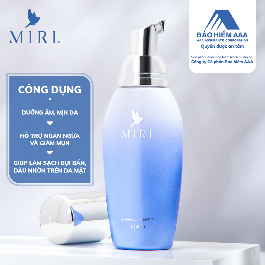 Combo Làm Sạch Sâu: Foam Cleanser MIRI 100ml & Nước Cân Bằng Độ Ẩm Cho Da Mặt MIRI 200ml