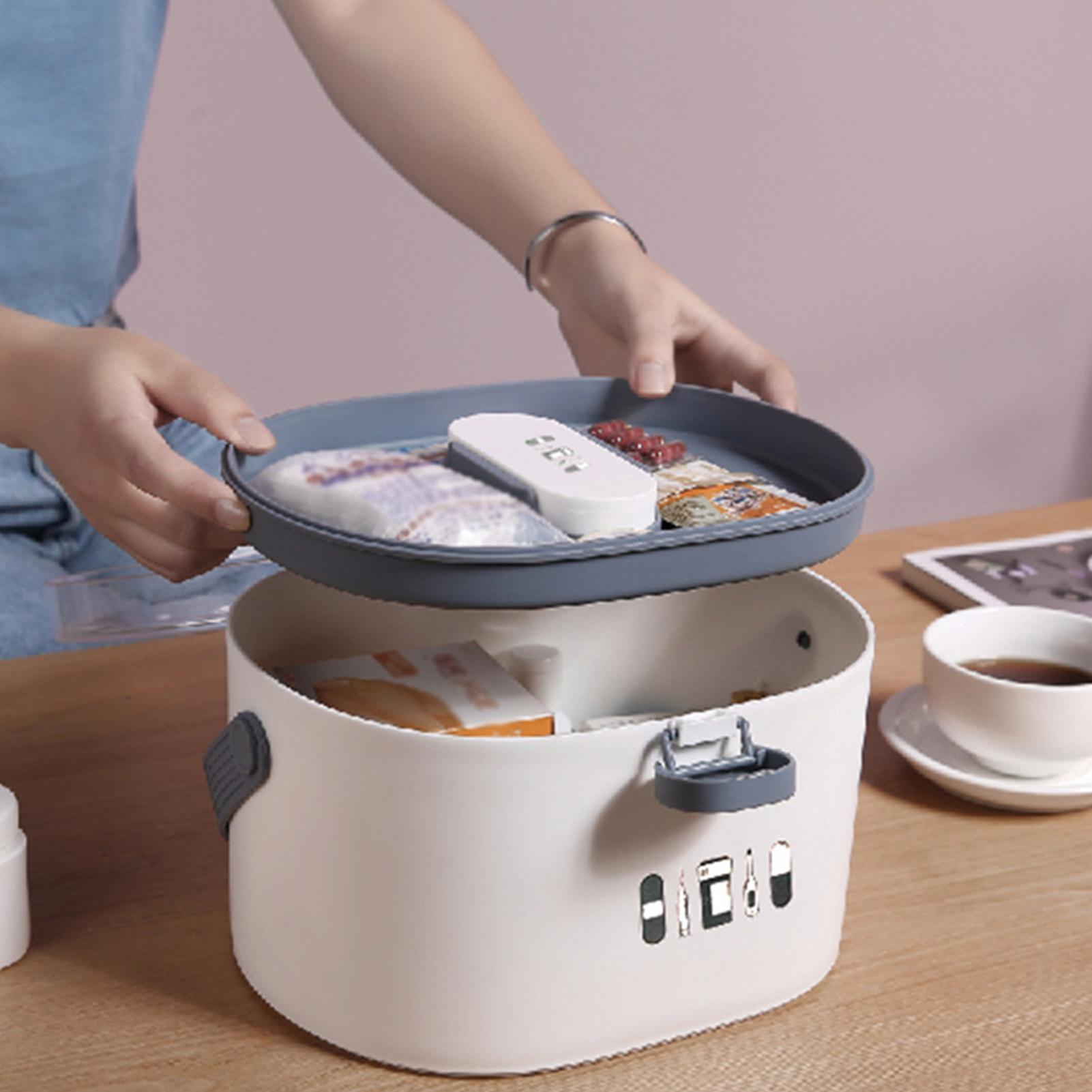 Hộp dựng thuốc nhỏ và hộp sơ cứu di động có tay cầm- Màu Trắng