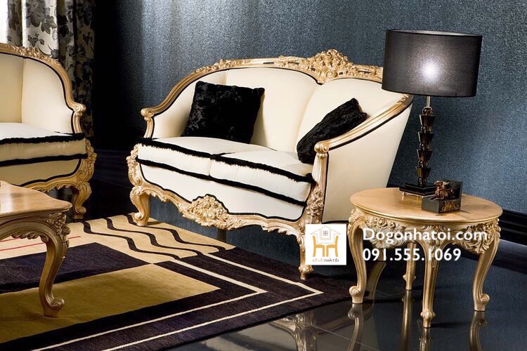 Sofa Da Phòng Khách Cao Cấp Nhập Khẩu Tân Cổ Điển SF415 - Đồ Gỗ Nhà Tôi