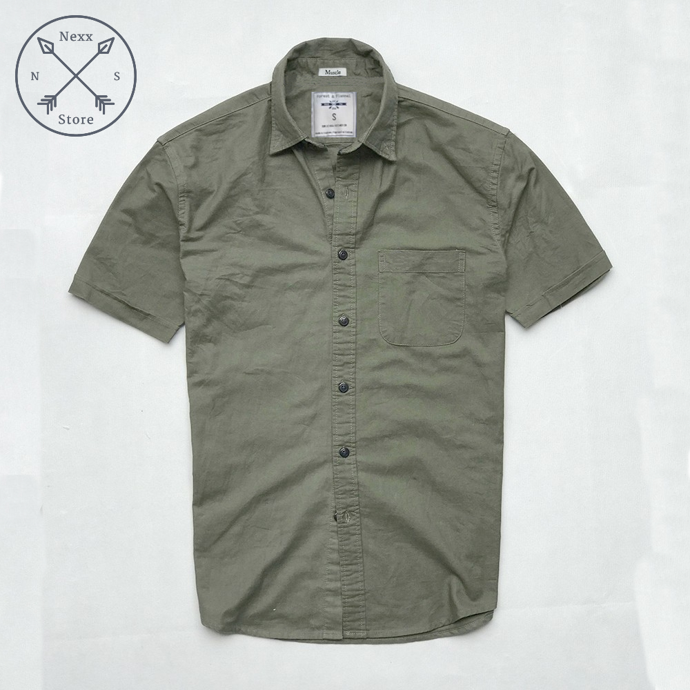 Áo sơ mi nam tay ngắn vải Oxford cao cấp phù hợp công sở trắng ND05