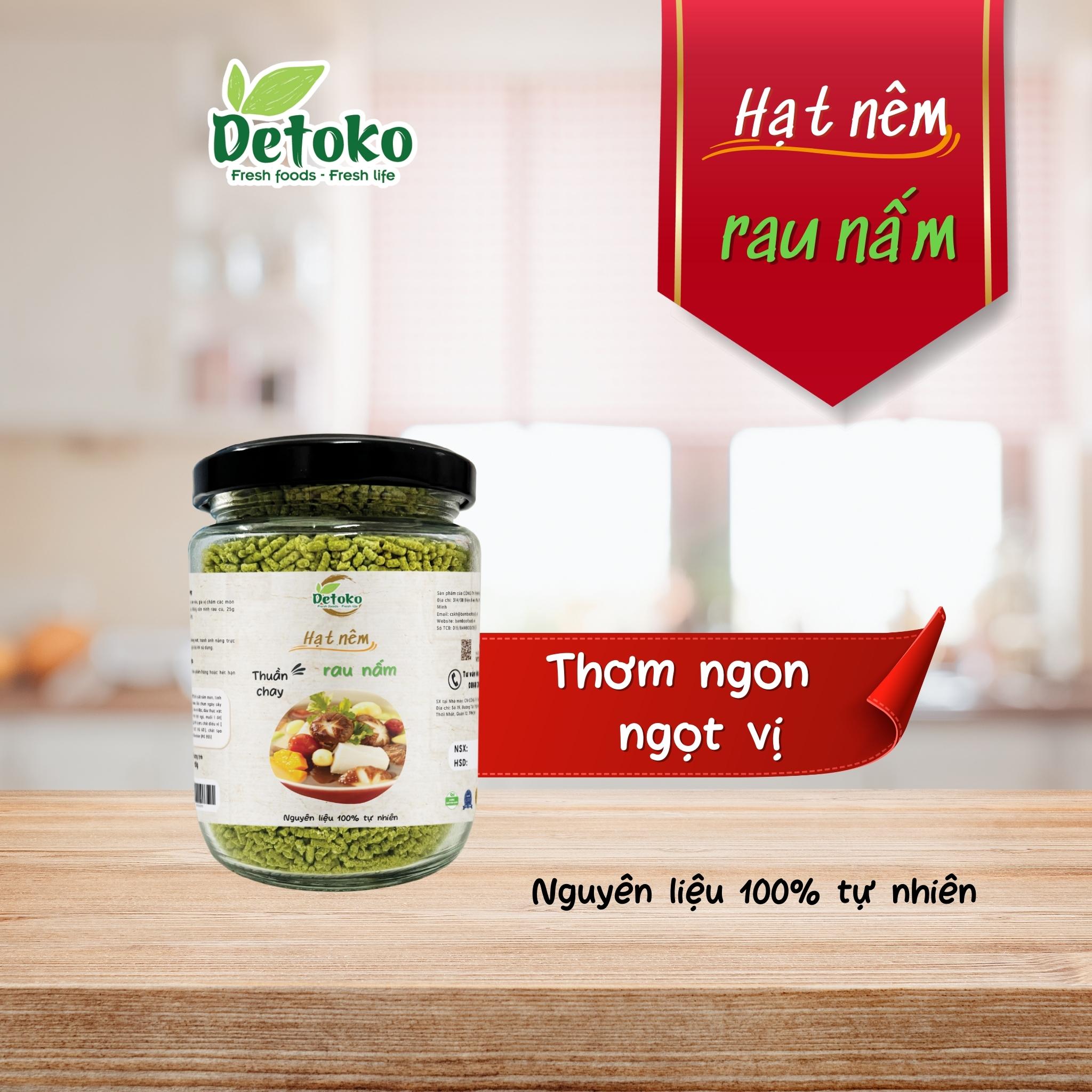 Hạt nêm rau nấm thuần chay 150g - Detoko