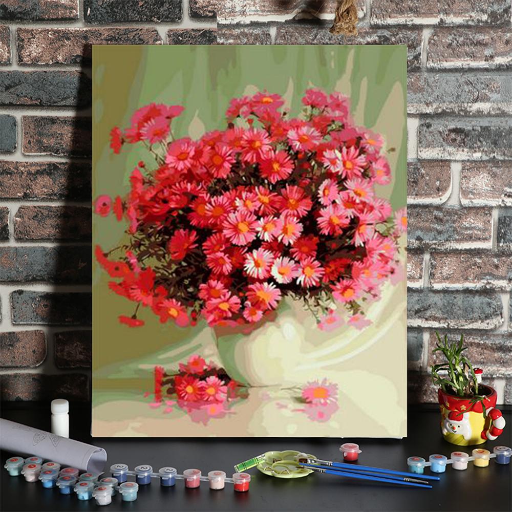 Bộ tranh sơn dầu DIY Canvas Oil không khung vẽ bằng bột màu - nhiều màu sắc