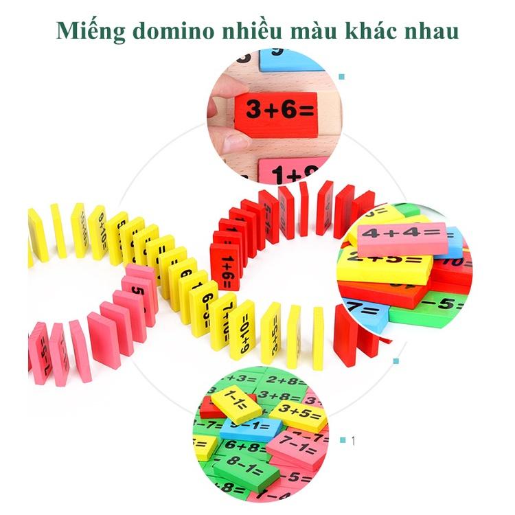 Đồ Chơi Gỗ Domino Toán Học 110 Quân Đồ Chơi Xếp Hình Bằng Gỗ Nhiều Màu Giúp Bé Phát Triển Tư Duy, Toán Học