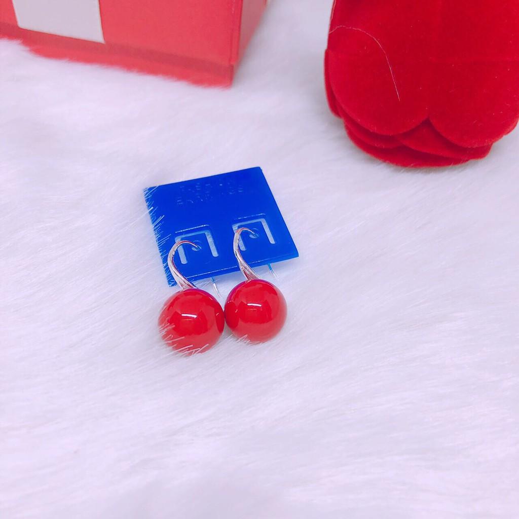 BÔNG TAI MÓC CÂU HẠT ĐỎ - ĐEN