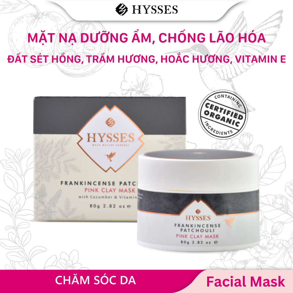 Mặt Nạ Đất Sét Hồng Hysses Pink Clay Chiết Xuất Quảng Hoắc Hương Hỗ Trợ Tình Trạng Viêm & Mụn, Ngăn Ngừa Lão Hóa, Dưỡng Ẩm Cho Da (80ml)