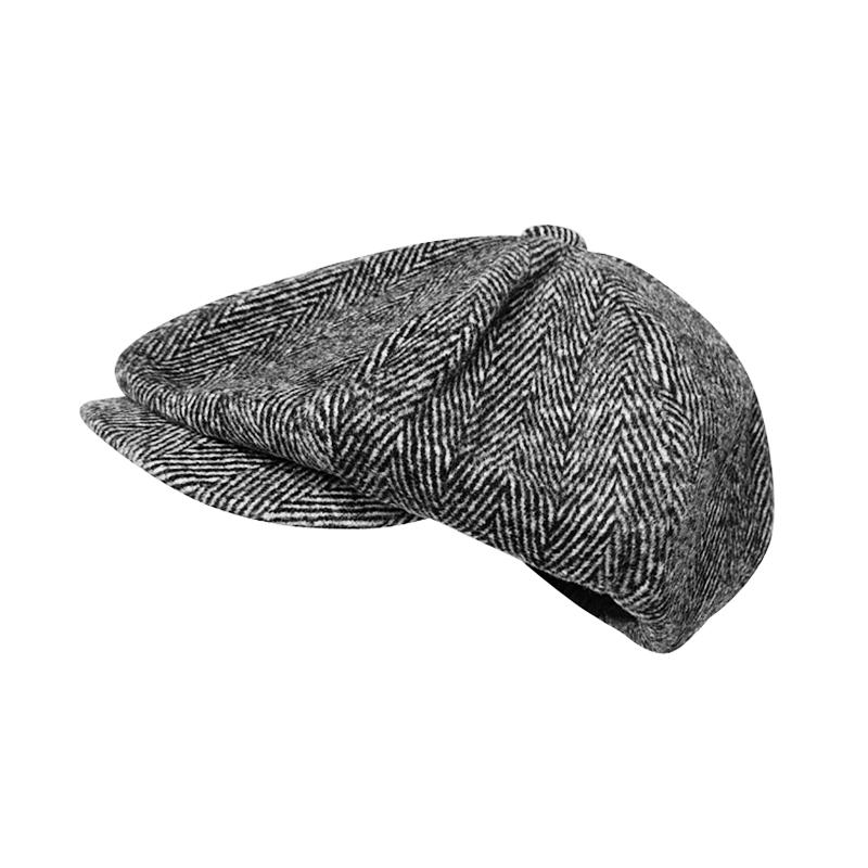 Len Newsboy Nắp Nam Màu Xám Sừng Trâu Dẹt Mũ Lưỡi Trai Nam Nữ Anh Họa Sĩ Mũ Mềm Mùa Thu Đông Nón Hình Bát Giác Nắp BLM09