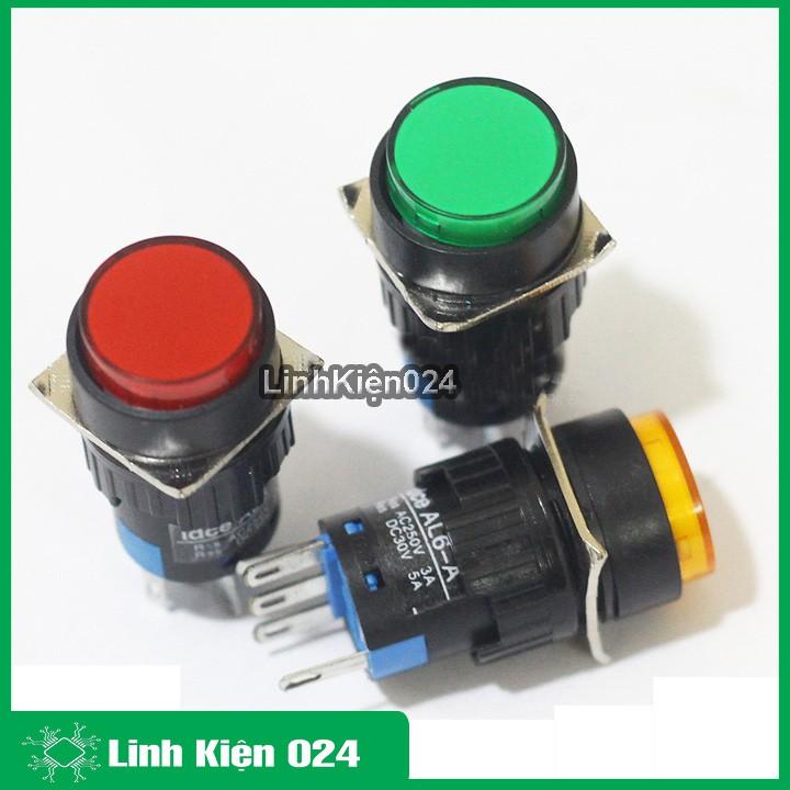 Nút Nhấn Đề 15mm-220VAC AL6- M Nhấn Nhả Có Đèn