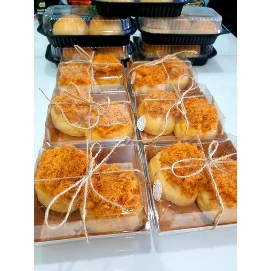 E1413 - Set 50 Hộp E1413 vuông màu nâu giấy kraft - trắng đựng bánh bông lan trứng muối, su sing, trân châu