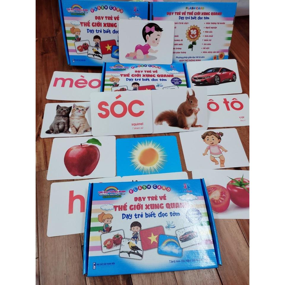 Bộ thẻ học thông minh FLASHCARDS khổ to A5 với 16 chủ đề 120 thẻ