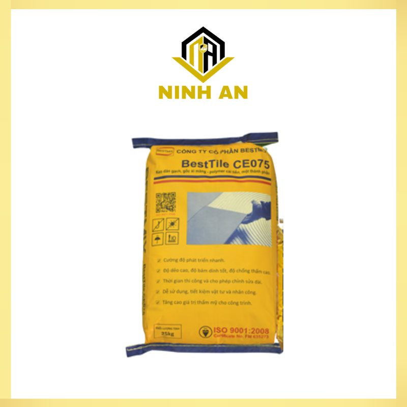BestTiLe CE075 - Bao 25kg - Keo dán gạch, gốc xi măng-polymer cải tiến, một thành phần