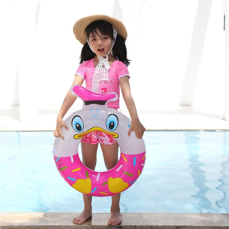 Mới Vịt Donald Phim hoạt hình dễ thương Vòng tròn bơm hơi Bể bơi Phao trẻ em Vòng bơi Nước Bữa tiệc mùa hè Đồ chơi bể bơi cho trẻ em