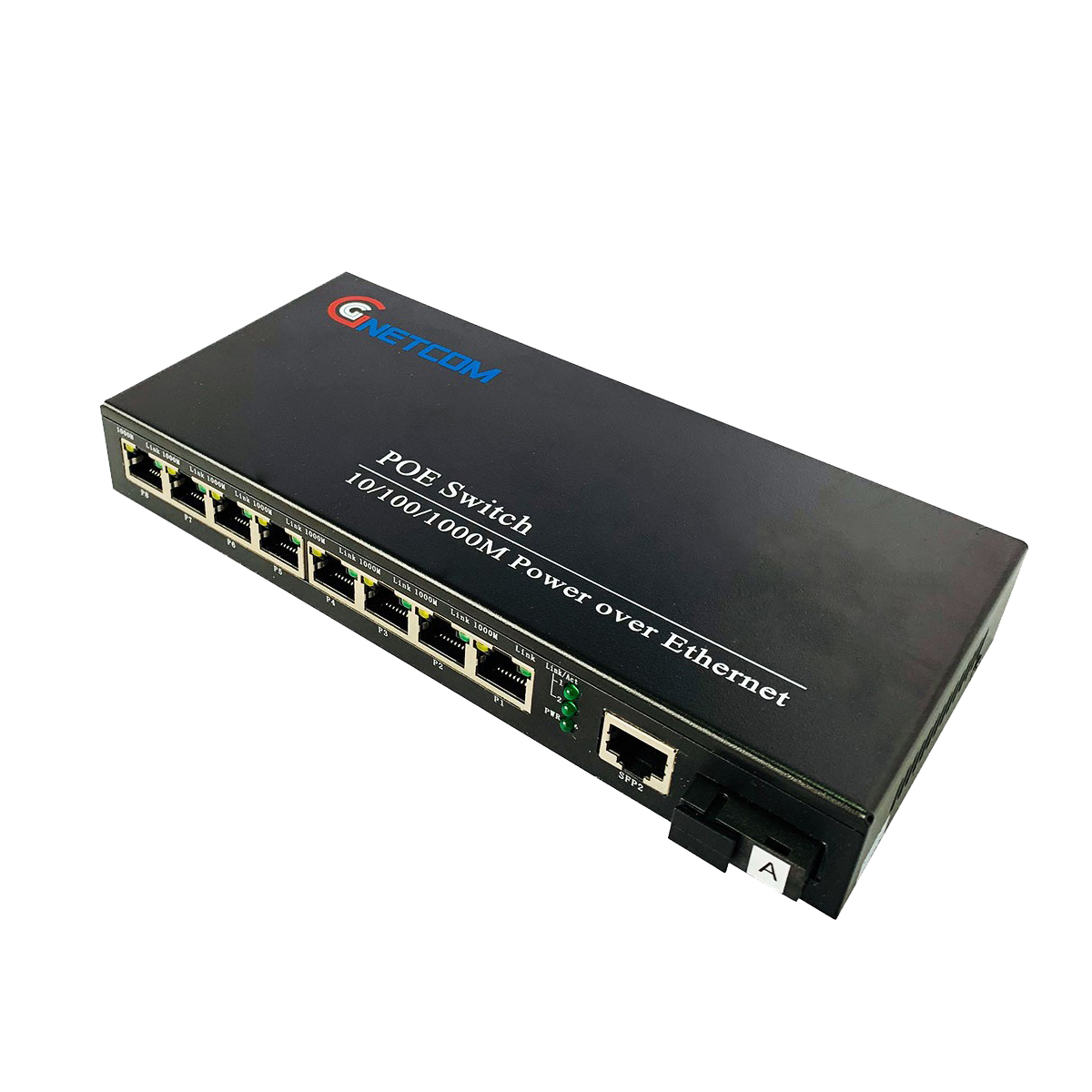 Bộ chuyển đổi quang điện  Gigabit 8 POE 10/100/1000 M kèm cổng  SC 1 sợi GNETCOM GNC-6109GE-20A (1 thiết bị ) - Hàng Chính Hãng