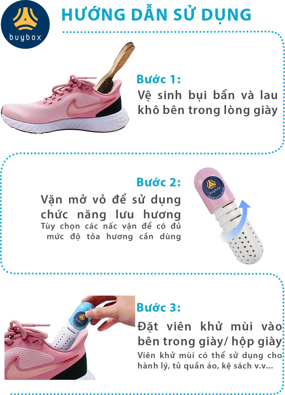 Hai viên khử mùi hôi giày và ngăn ngừa vi khuẩn gây ẩm mốc - buybox - BBPK64