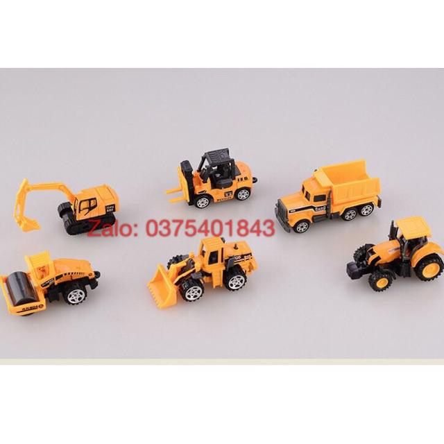 Set 6 ô tô công trình bằng kim loại