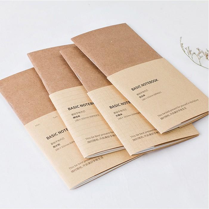 Sổ Tay Slim Notebook Ruột Refill Travel Journal Notebook Bìa Giấy Kraft