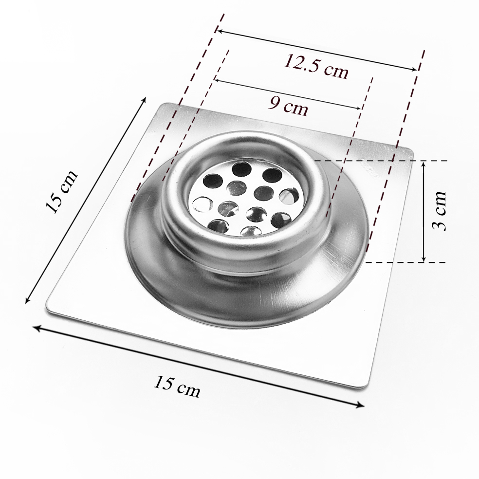 Hình ảnh Hộp ga thoát sàn Inox 304 cao cấp Yamato 15 x 15 phi 90 YLR01