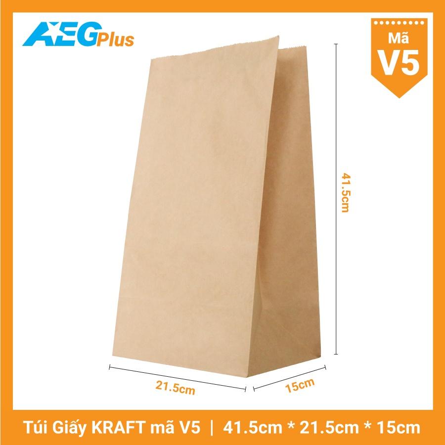 Túi giấy đáy vuông mã V5 (100 túi) - Túi giấy Kraft trơn