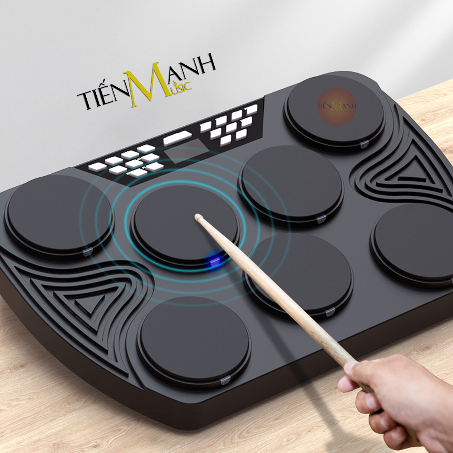 [Bluetooth] Bộ Trống Điện Tử Konix ED01 7 Mặt Ultra-Portable 7-Pad Electronic Digital Drum Kit ED1 Hàng Chính Hãng - Kèm Móng Gẩy DreamMaker