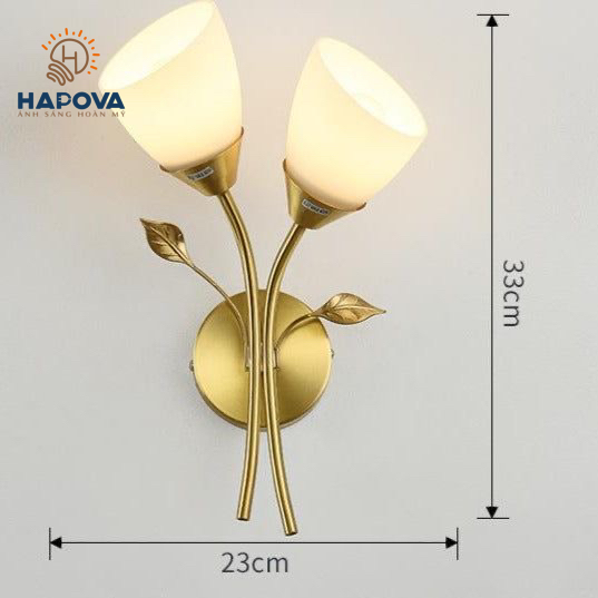 Đèn gắn tường Đôi Bông hoa HAPOVA DRITY 7613 Tặng kèm bóng led Chuyên dụng