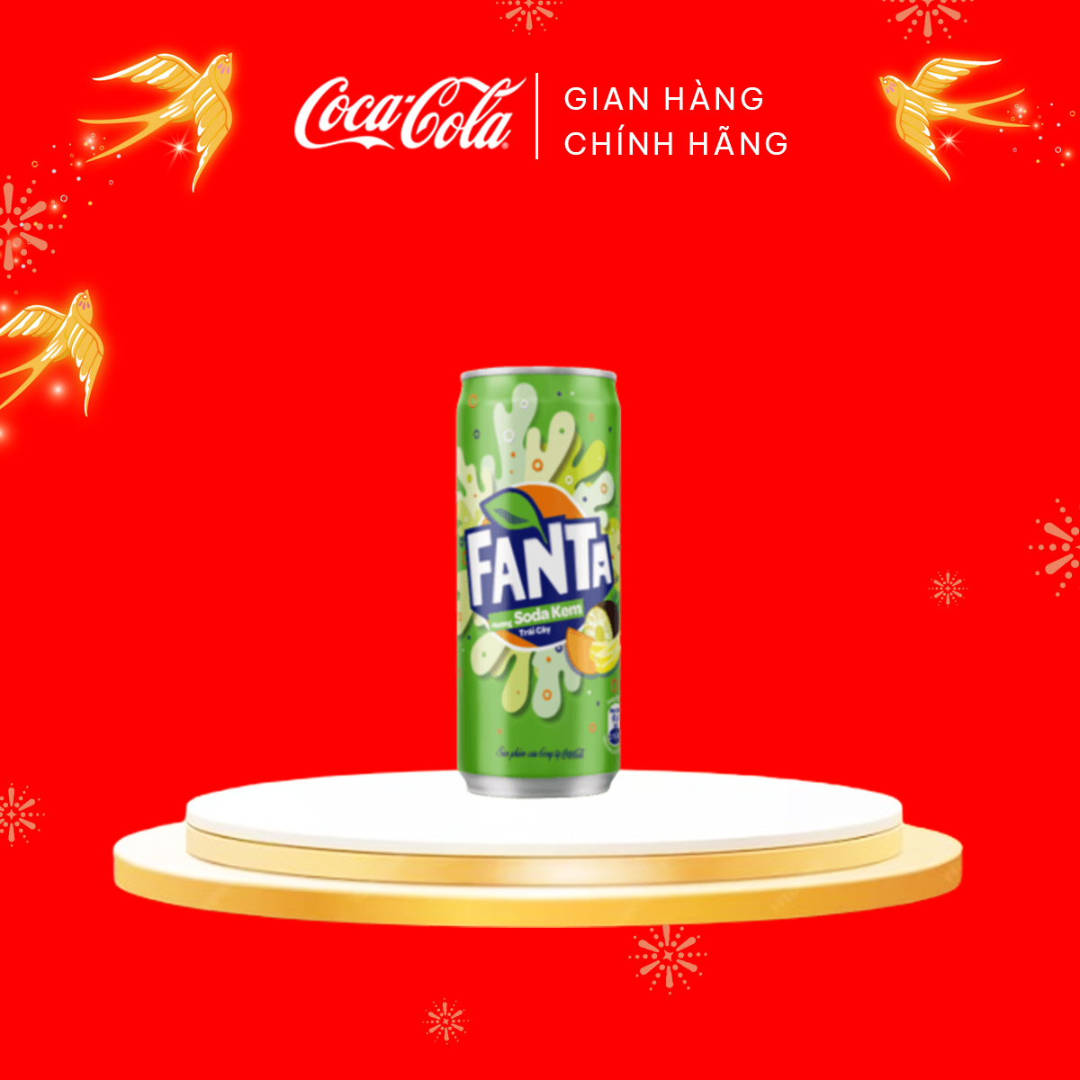 Lốc 24 Lon Nước Giải Khát Có Gas Fanta vị Soda kem