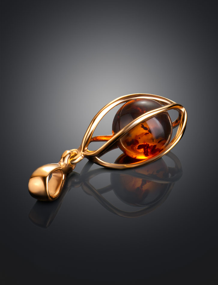 Mặt hổ phách Baltic màu cognac - Algeria