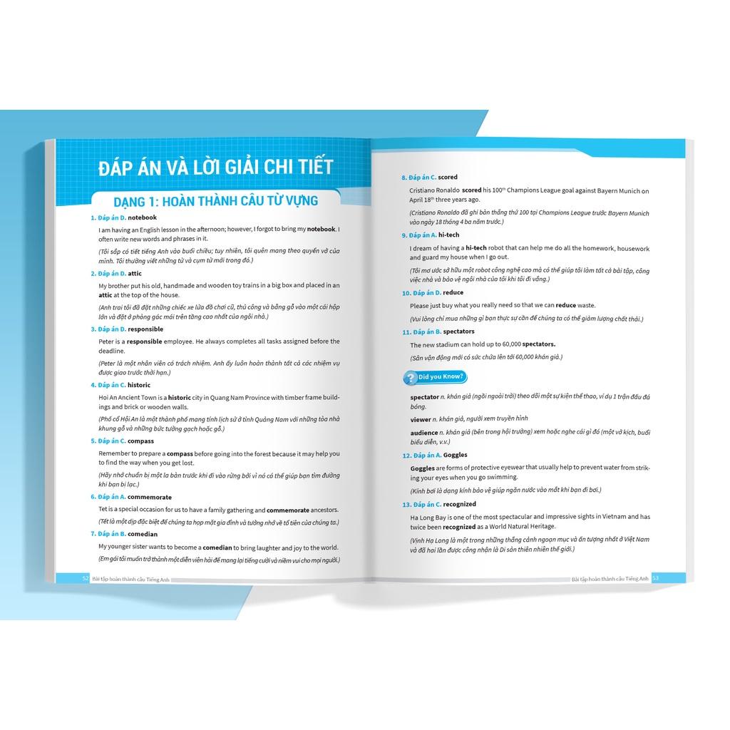 Sách Bài tập hoàn thành câu tiếng Anh