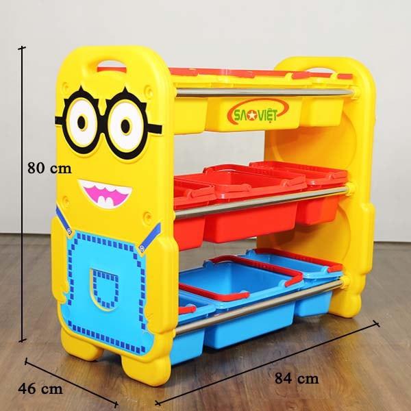 Kệ Đựng Đồ Chơi Cho Bé Bằng Nhựa Minions S014NB05