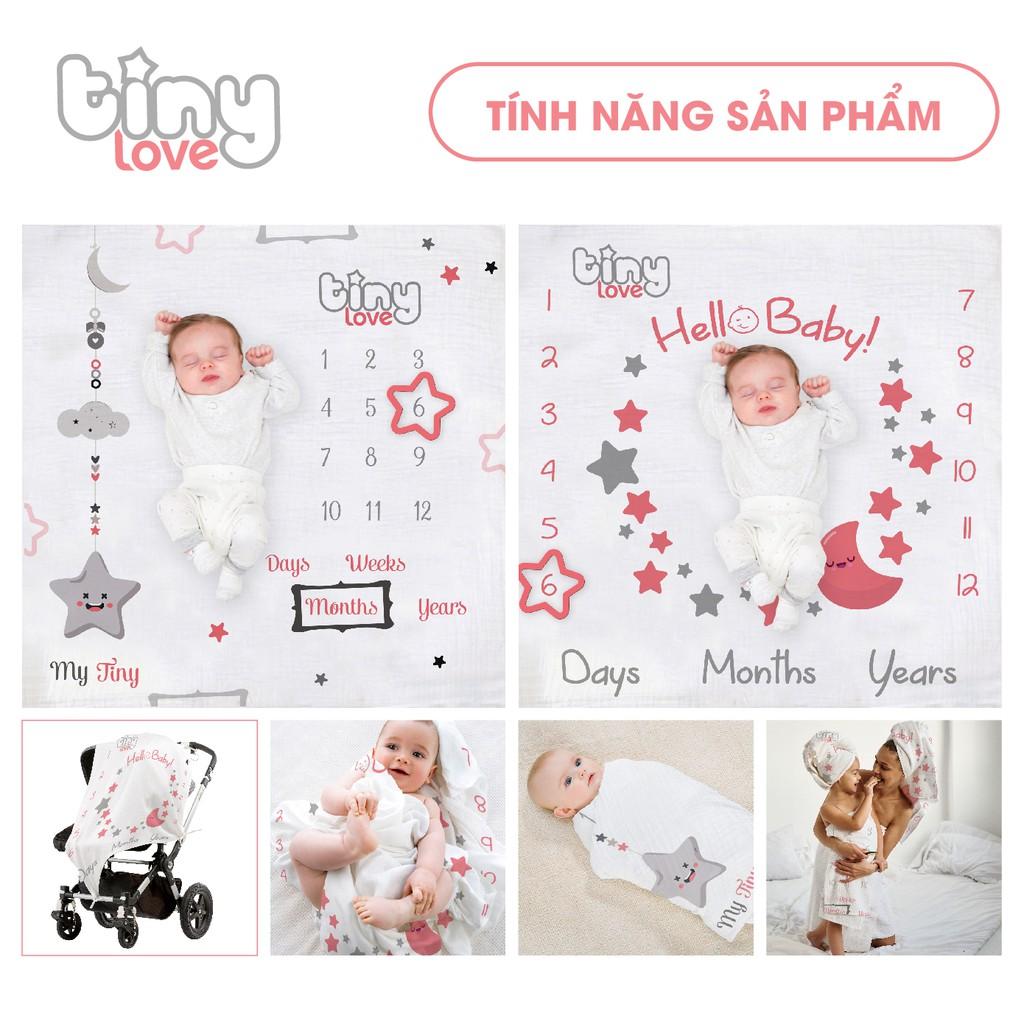 Bộ khăn tắm đa năng cho cả gia đình muslin sợi tre bamboo TiniLove, phù hợp sử dụng như chăn đắp, quấn ủ bé