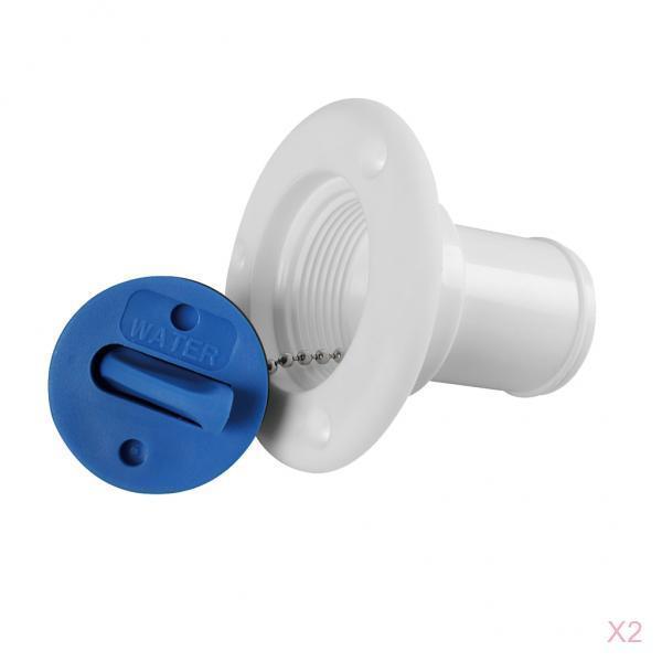 2X Deck Filler for Water  Socket White Nylon Blue   boat Caravans